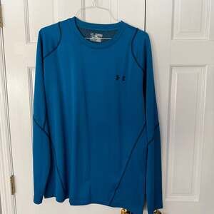 Under Armour Blue Cold Gear Fitted Long Sleeve Athletic Shirt